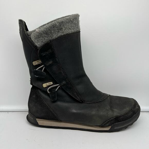 TEVA Boots Womens 8 Haley Leather Mid Calf Waterproof Winter 1001460 - Picture 1 of 11
